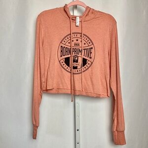 💙5/$15 Bella Canvas Womenʻs Peach Color Long Sleeve Cut off Hoodie Medium